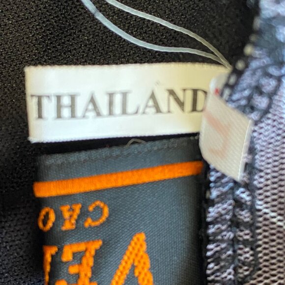 Y2K 90s VENUS Black Blue Floral Sheer Chiffon Maxi Skirt Fairy Grunge L - Picture 10 of 14